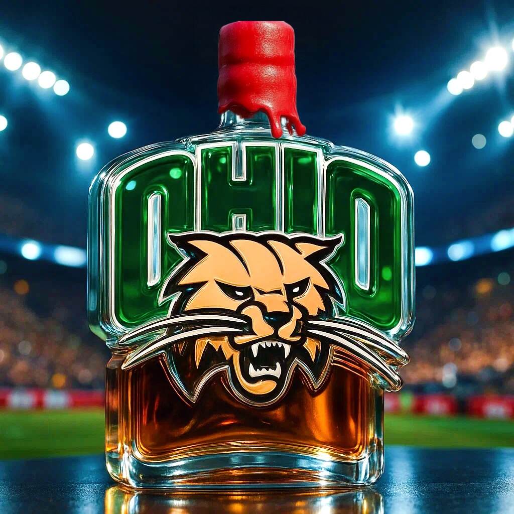 Ohio Bobcats Whiskey Bottle