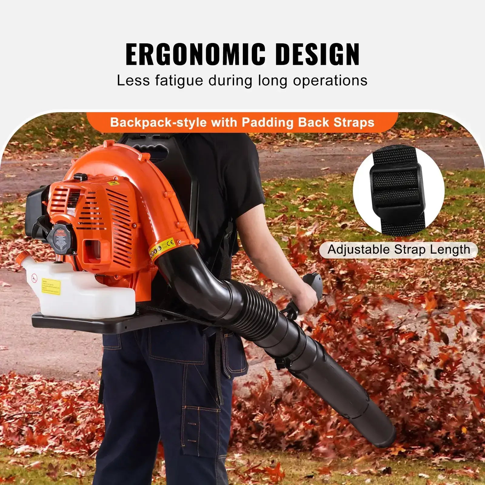 Backpack Gas Leaf Blower 79cc 2-Cycle Gas Powered with 3L Fuel Tank,  184MPH Speed for Lawn Care, Leaf Cleaning, and Snow Removal