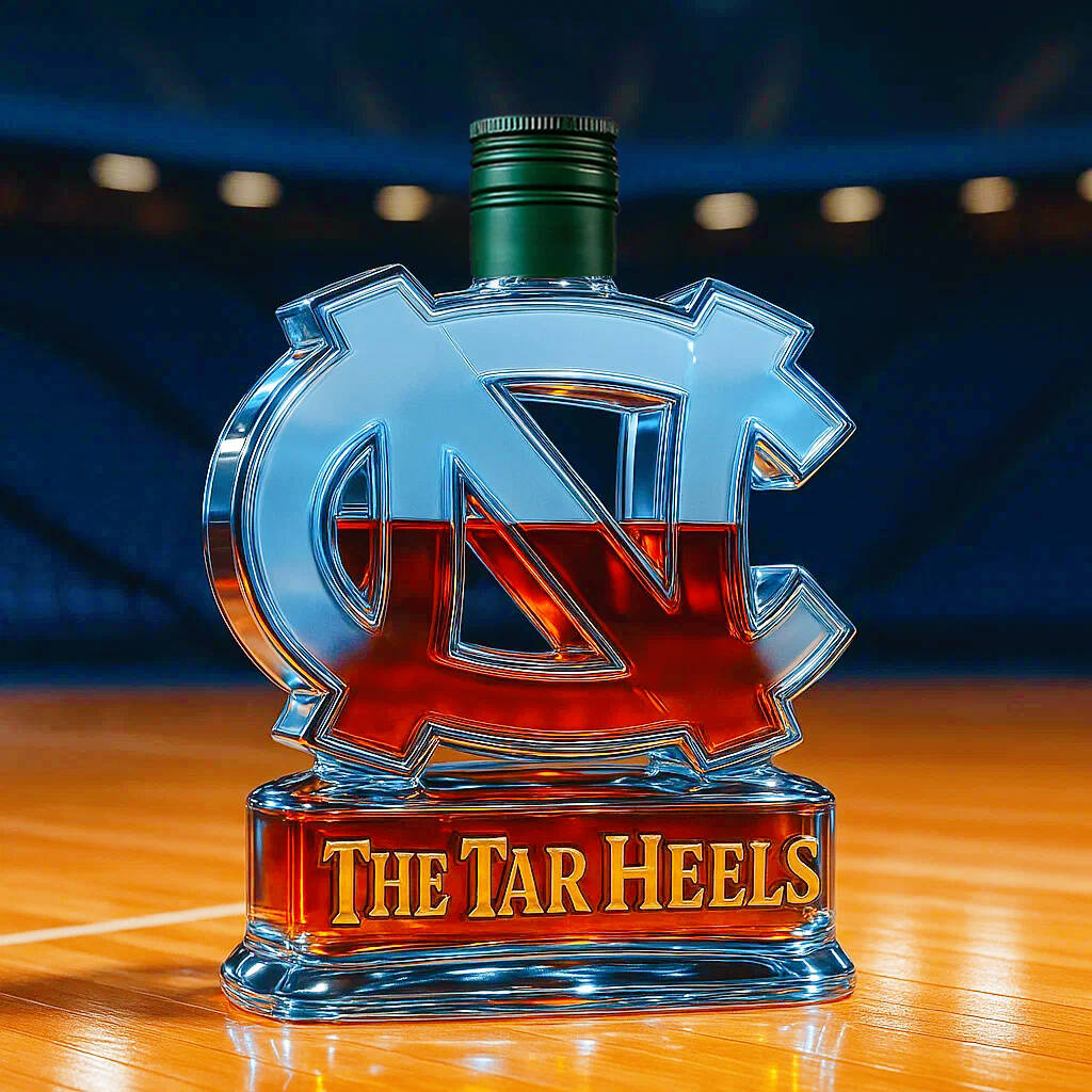 North Carolina Tar Heels Whiskey Bottle