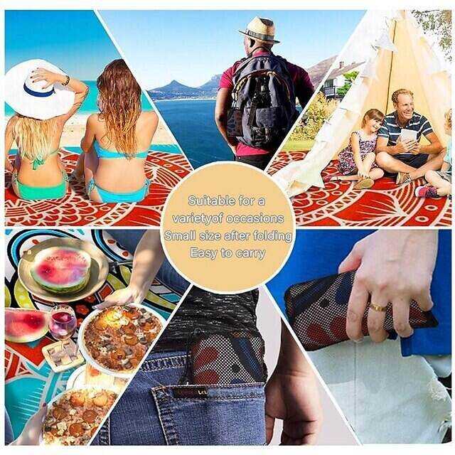 1pc Waterproof Plaid Polyester Picnic Blanket, Pocket Picnic Mat for Beach Summer