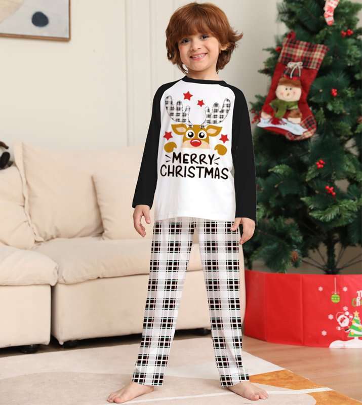 Reindeer Print Christmas Pajamas Sets Family Matching