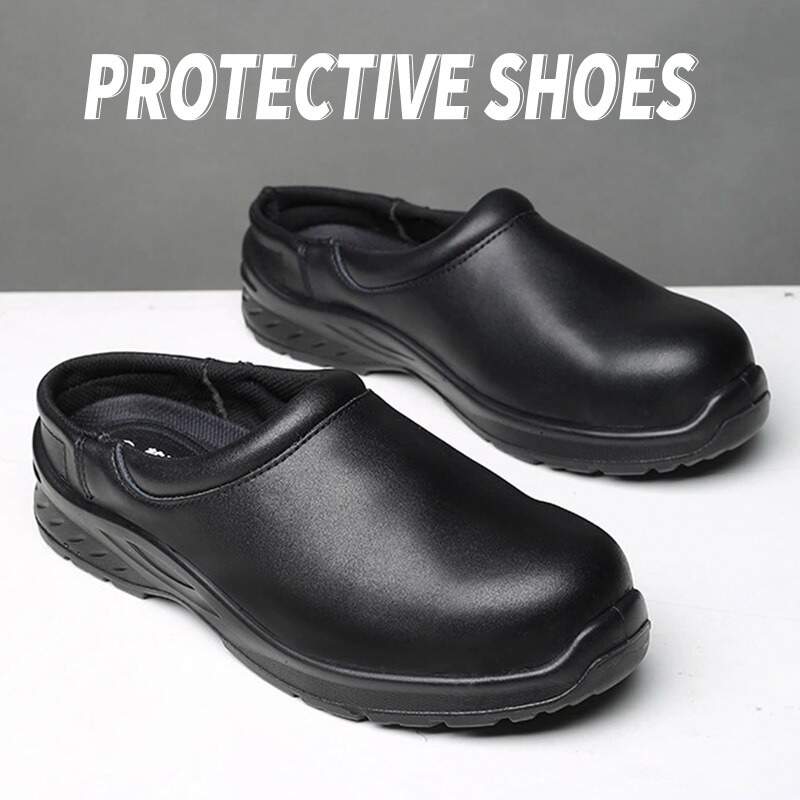 Summer style: Men's safety shoes with rubber soles, providing protection against falls, anti-slip, water-resistant, oil-resistant, and lightweight.