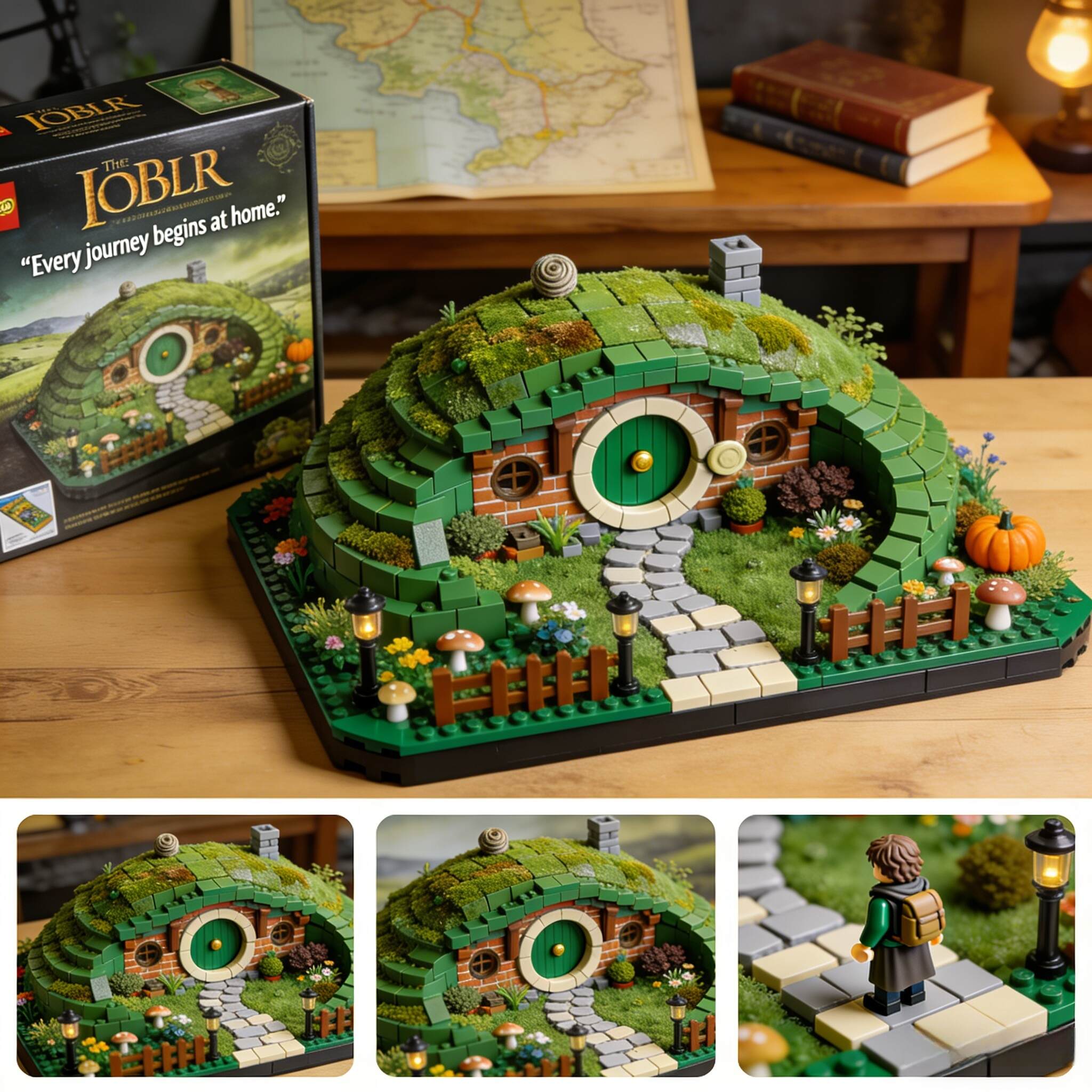 🏡 Hobbit Hillside Home – Brick Diorama Set