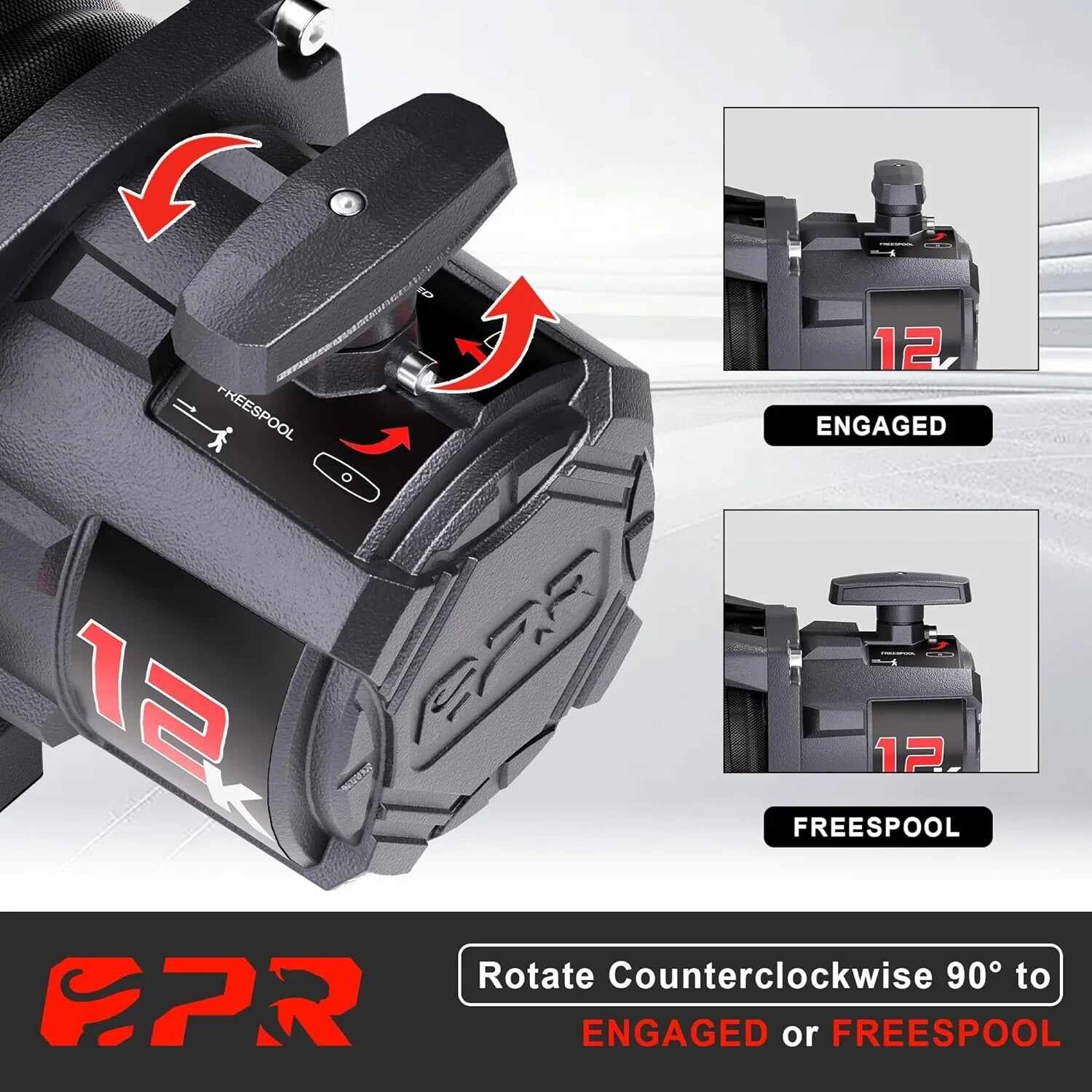 OPENROAD 12,000lbs Electric Winch with Synthetic Rope-Panther Series 3S