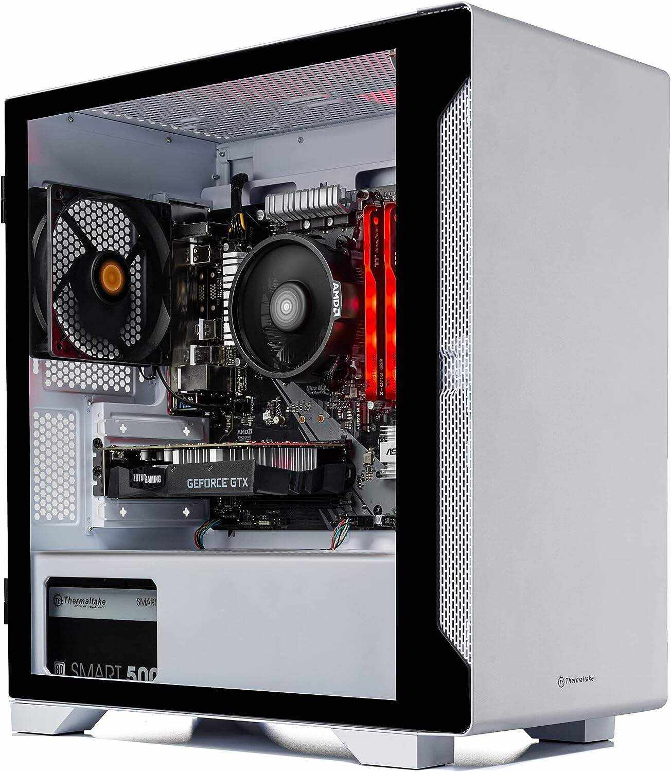 Thermaltake Frostbite 380 Gaming Desktop (AMD RyzenTM 7 5800X 8-core, ToughRam RGB DDR4 3600Mhz 32GB Memory, NVIDIA® GeForce RTXTM 3080, 1TB NVMe M.2, Win10 Home) D3FB-B550-380-LCS
