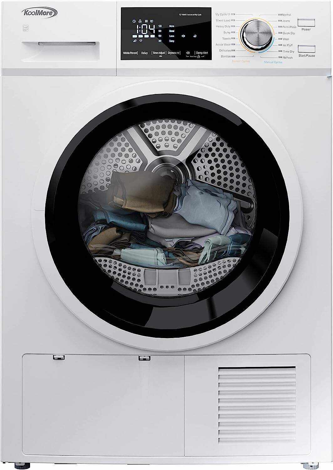 Front Load Machine, 2.7 Cu. Ft, Space Saving Unit with 20-Minute Quick, 12 Washing Cycles, Quiet Inverter Motor [120V], Medium (24