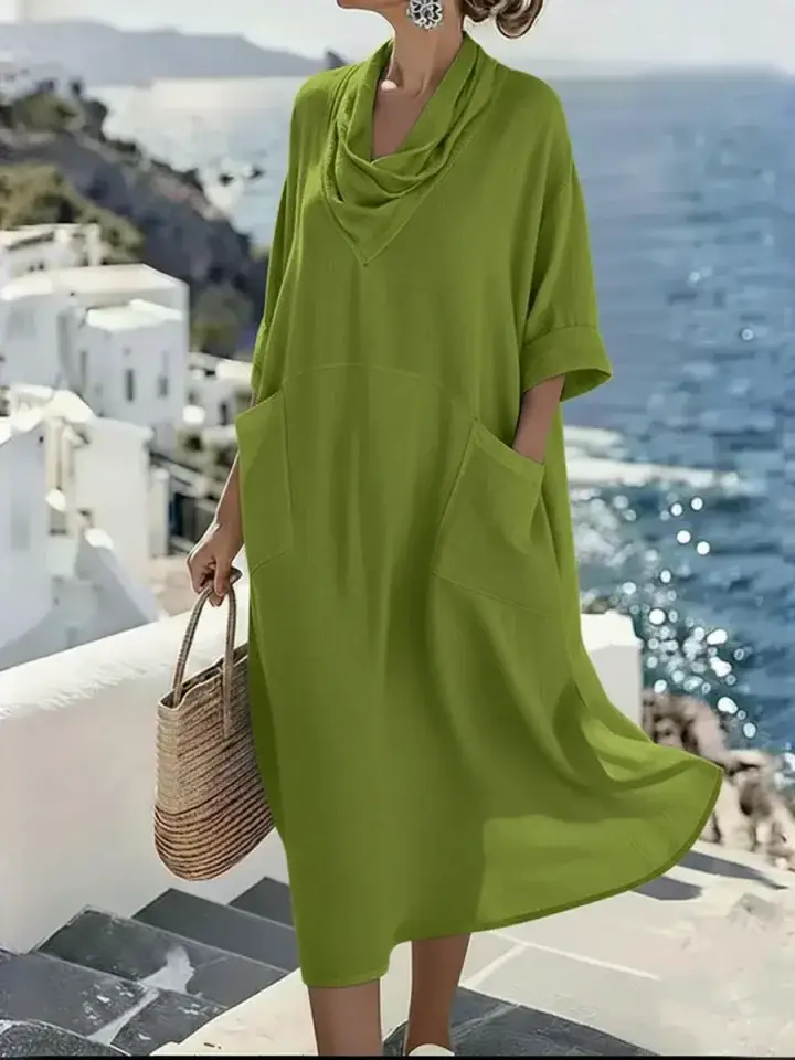 🔥Summer Arrivals🌟Women's Linen And Cotton Pocket Dress