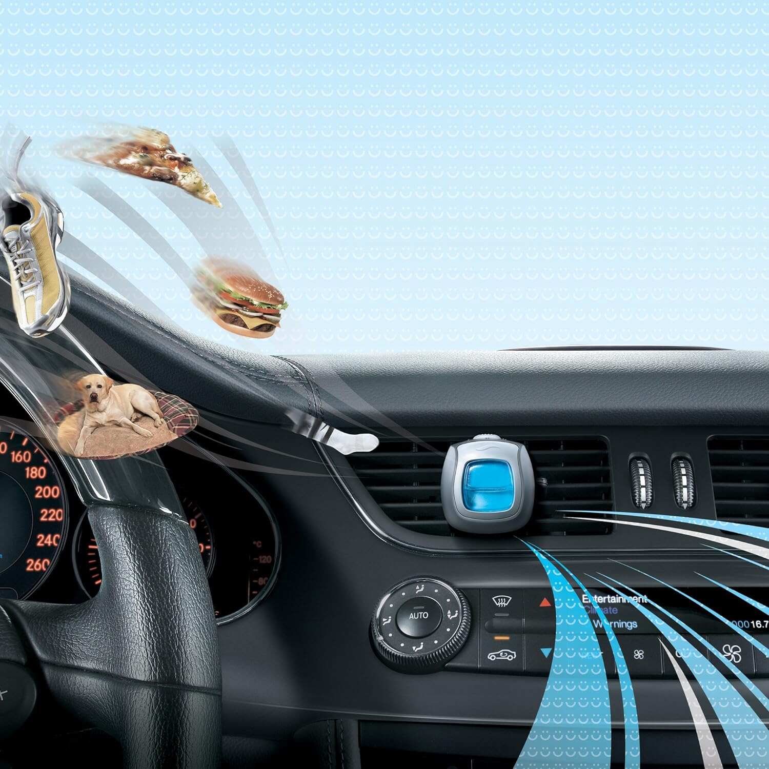 Febreze Car Air Fresheners, New Car Scent, Odor Eliminator for Strong Odors Car Vent Clips (2 Count)