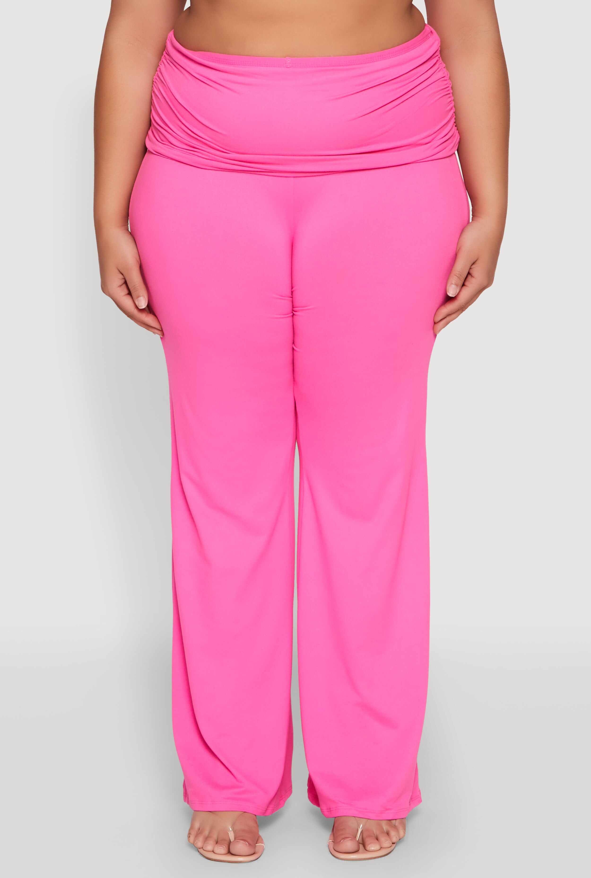 Plus Size High Waisted Fold Over Pants