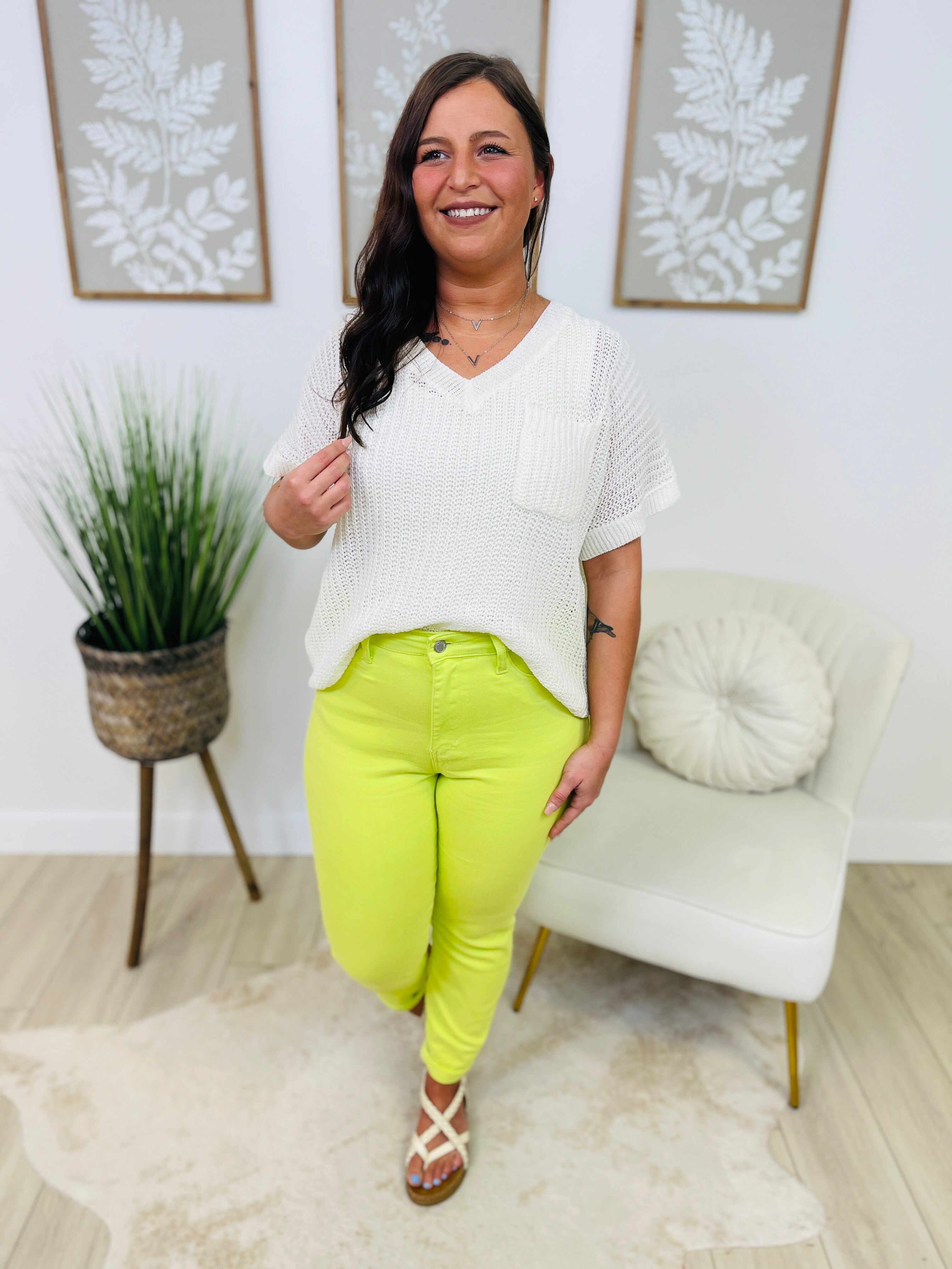 PLUS/REG Put A Lime In The Coconut Cuffed Slim Fit Jeans