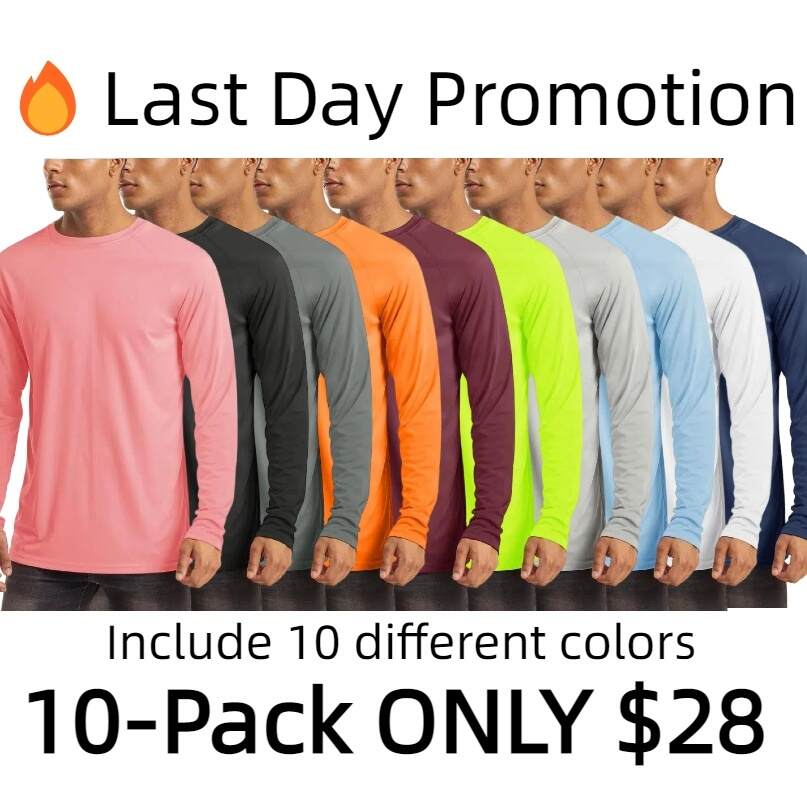 Men's UPF 50+ Long Sleeves Shirts Quick Dry Lightweight T-Shirt for Hiking Swimming Workout Rashguard