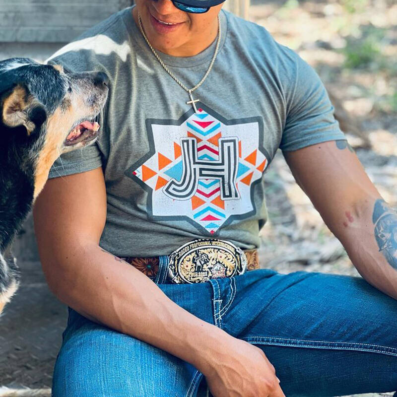 Western Style Geometric Tribal Print Short Sleeve T-Shirt