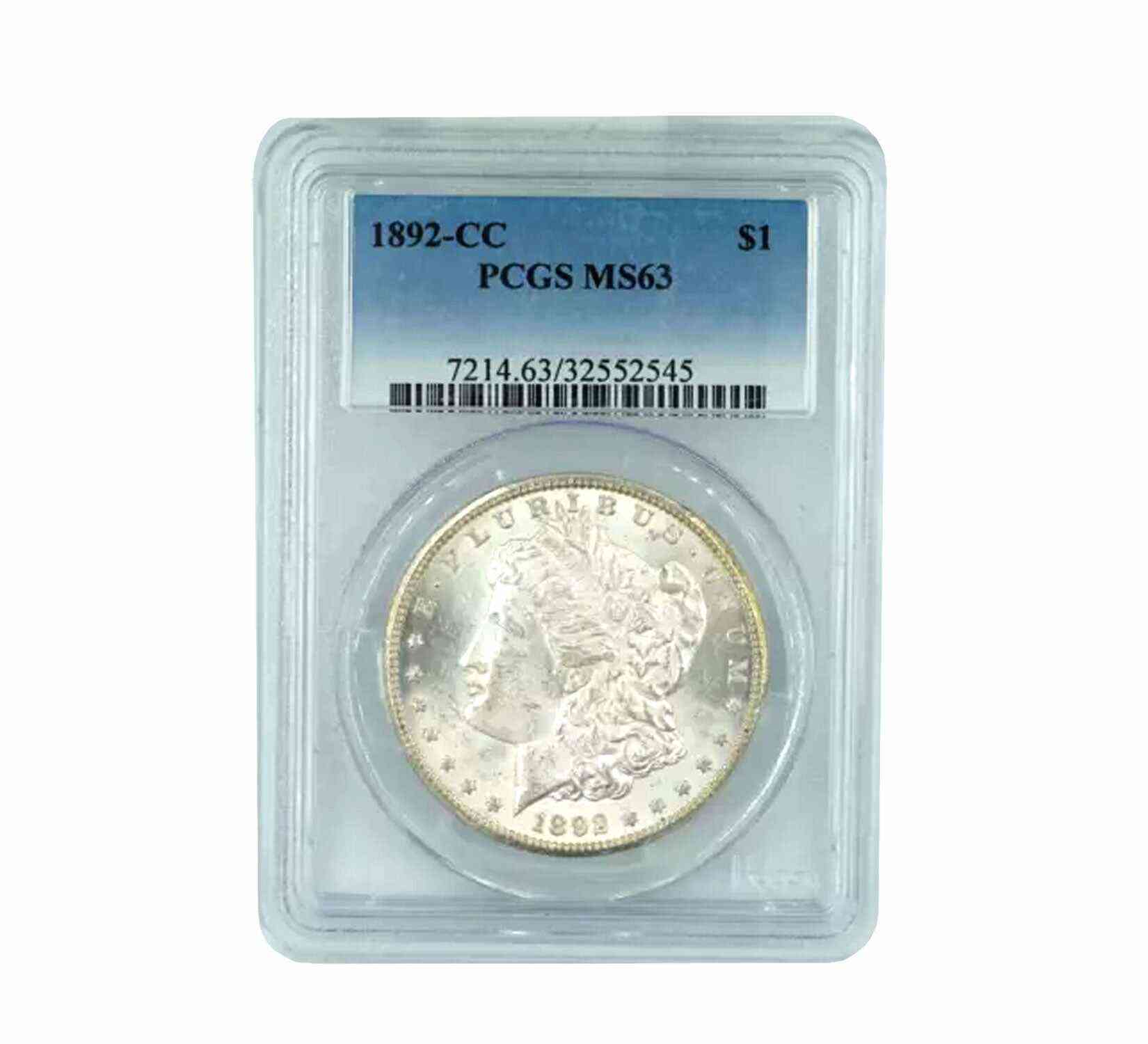1892-CC Morgan Dollar MS63 PCGS