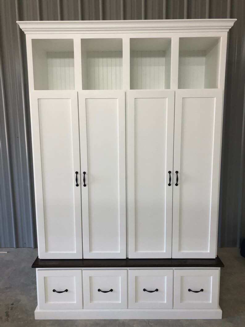 NORTH CAROLINA 4-section entryway bench locker