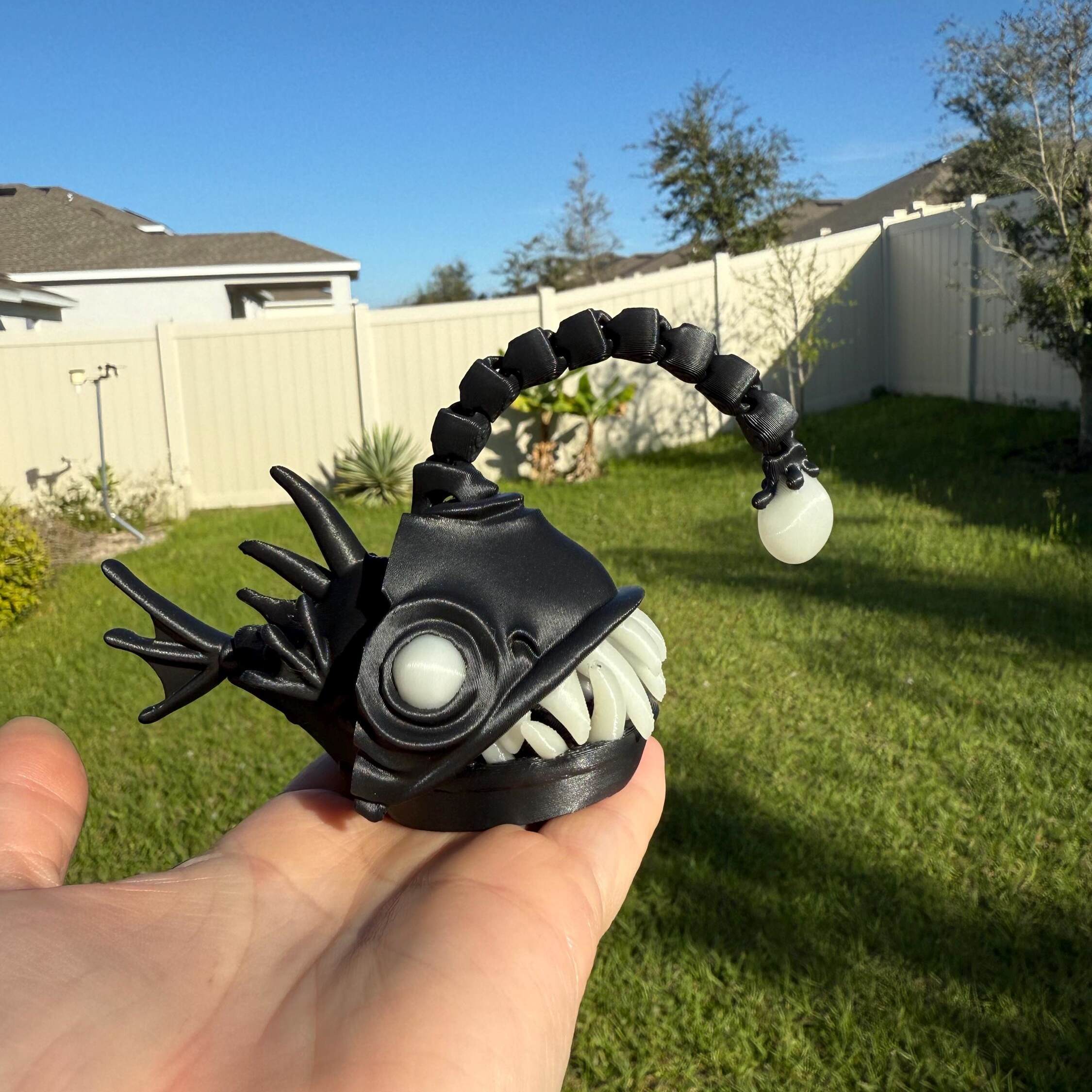 Black Seadevil Anglerfish -Glow in Dark