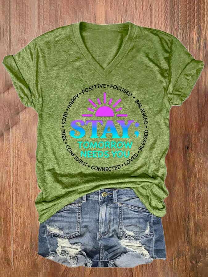 Women's Mental Health Awareness Print T-Shirt