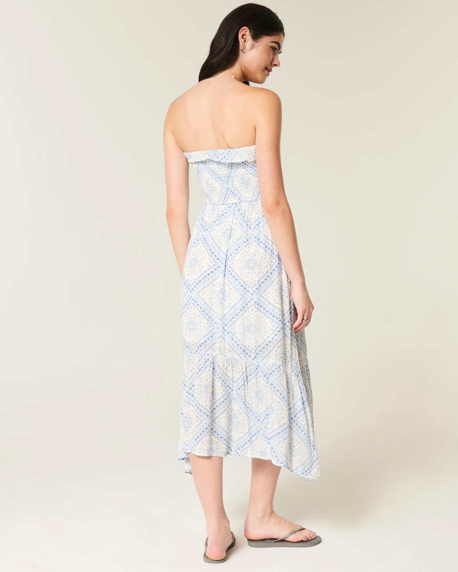 Strapless Smocked Maxi Dress