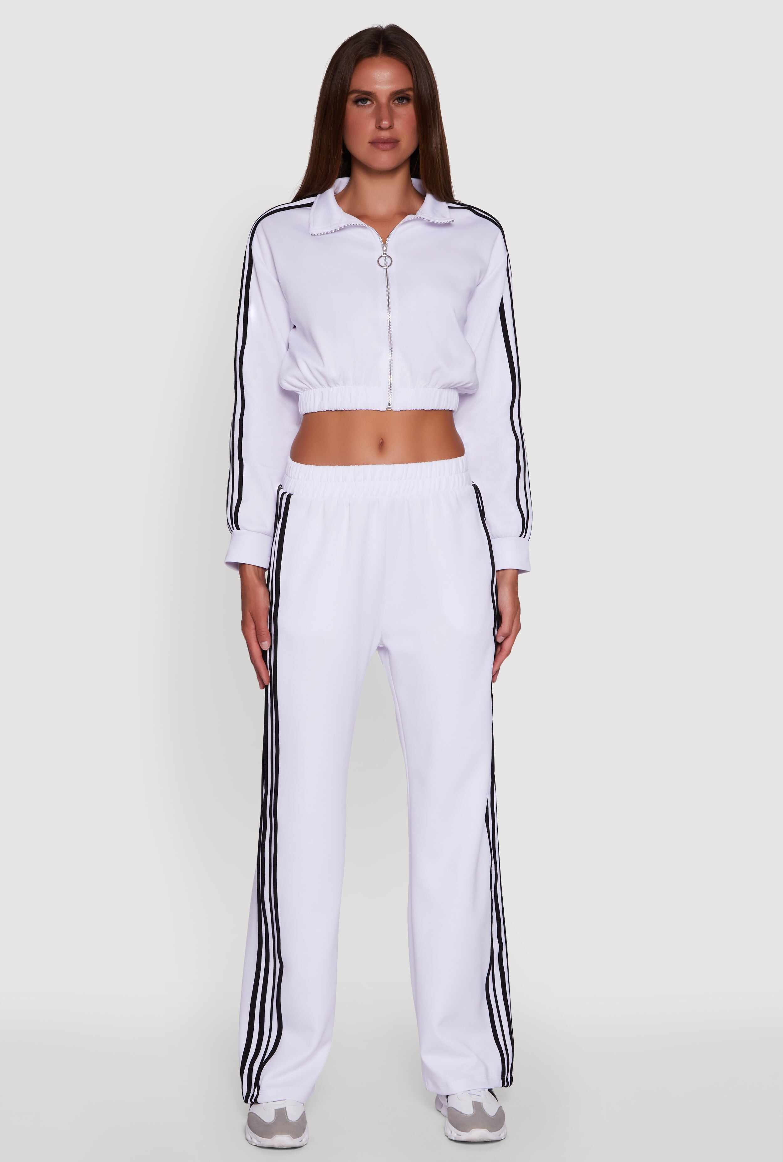 Collared Contrast Trim Zip Front Track Jacket