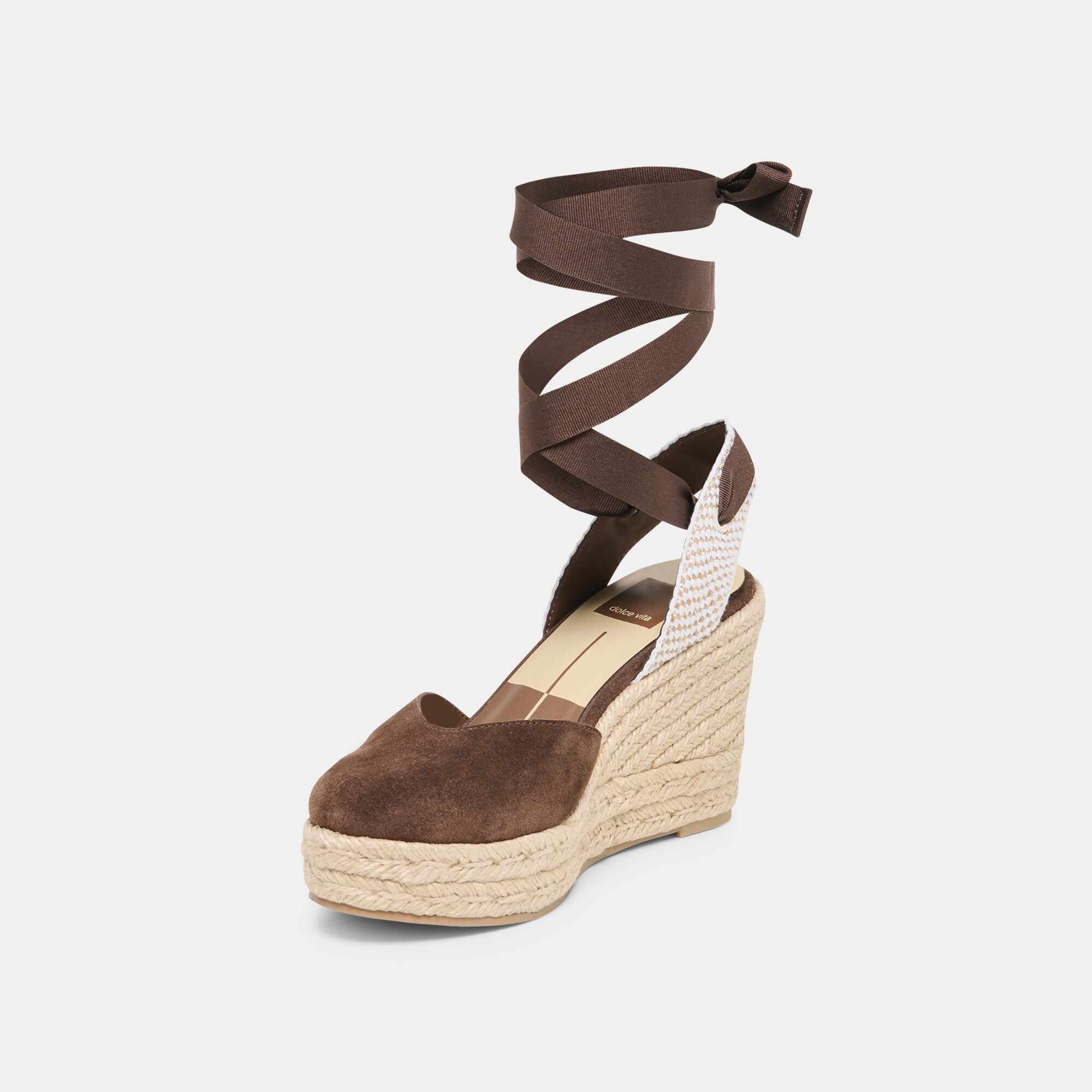 NOURA WEDGES DK BROWN SUEDE