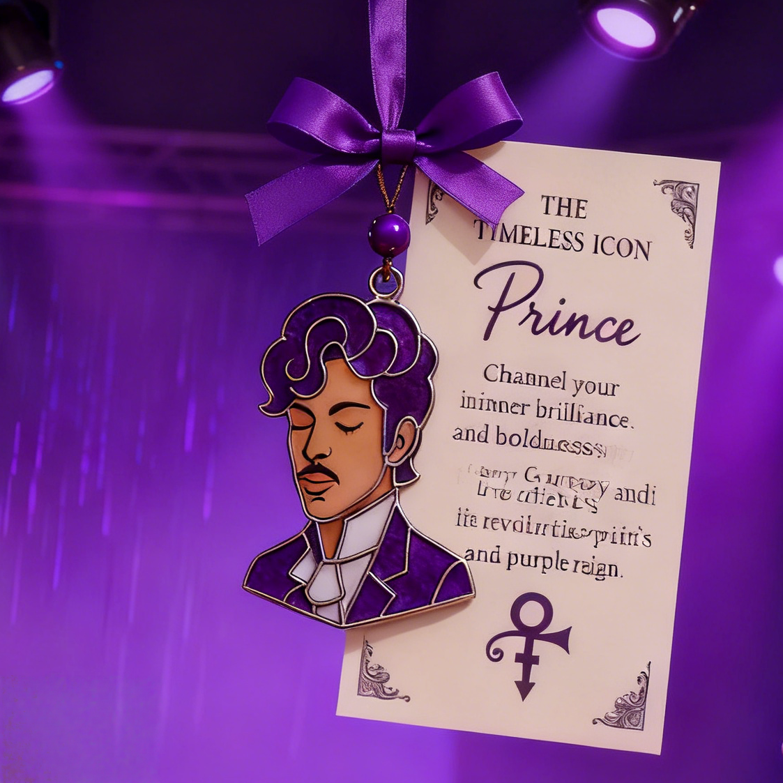 Prince “Purple Reign” Stained-Glass Ornament
