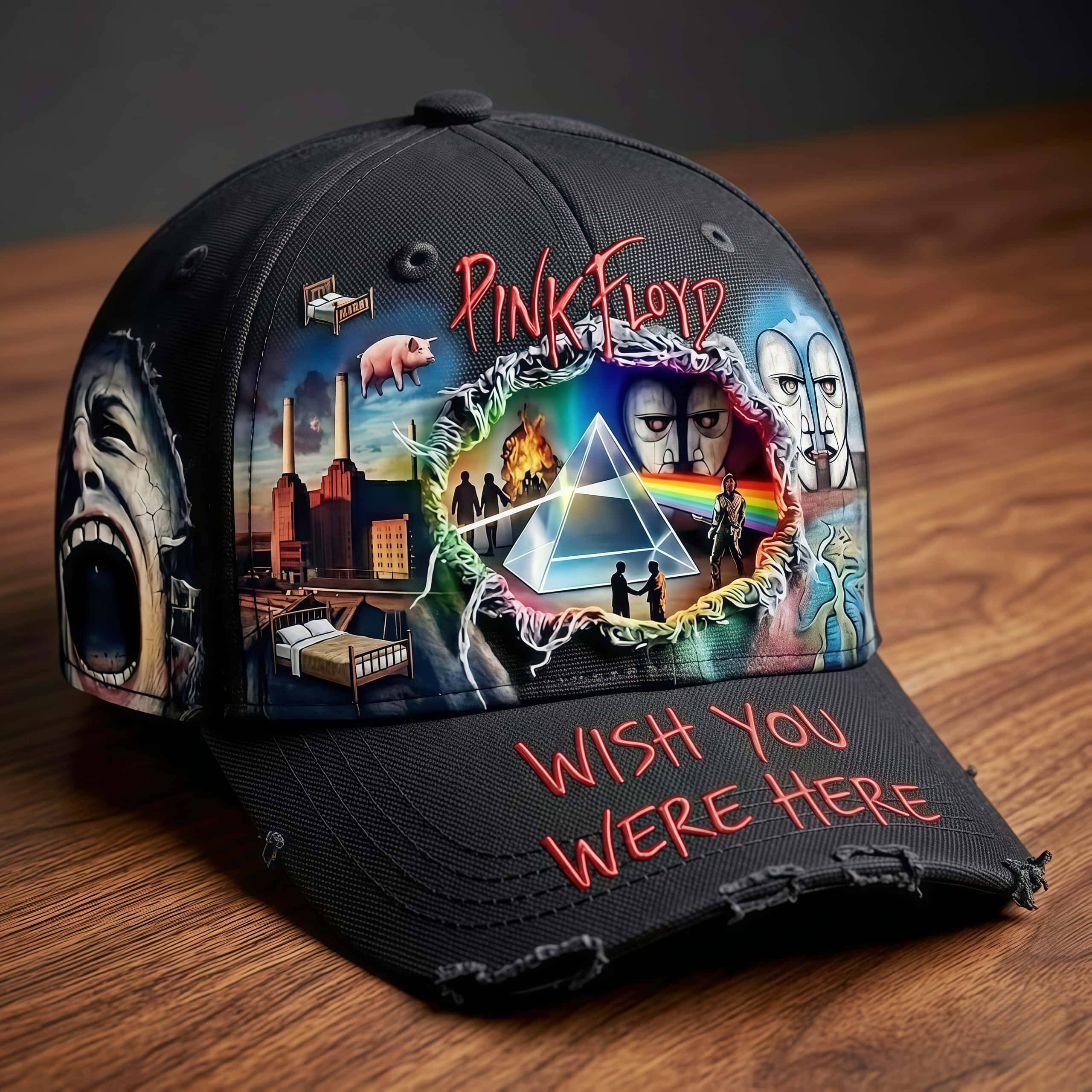 Pink Floyd 3D Heavy Frayed Embroidery Baseball Cap
