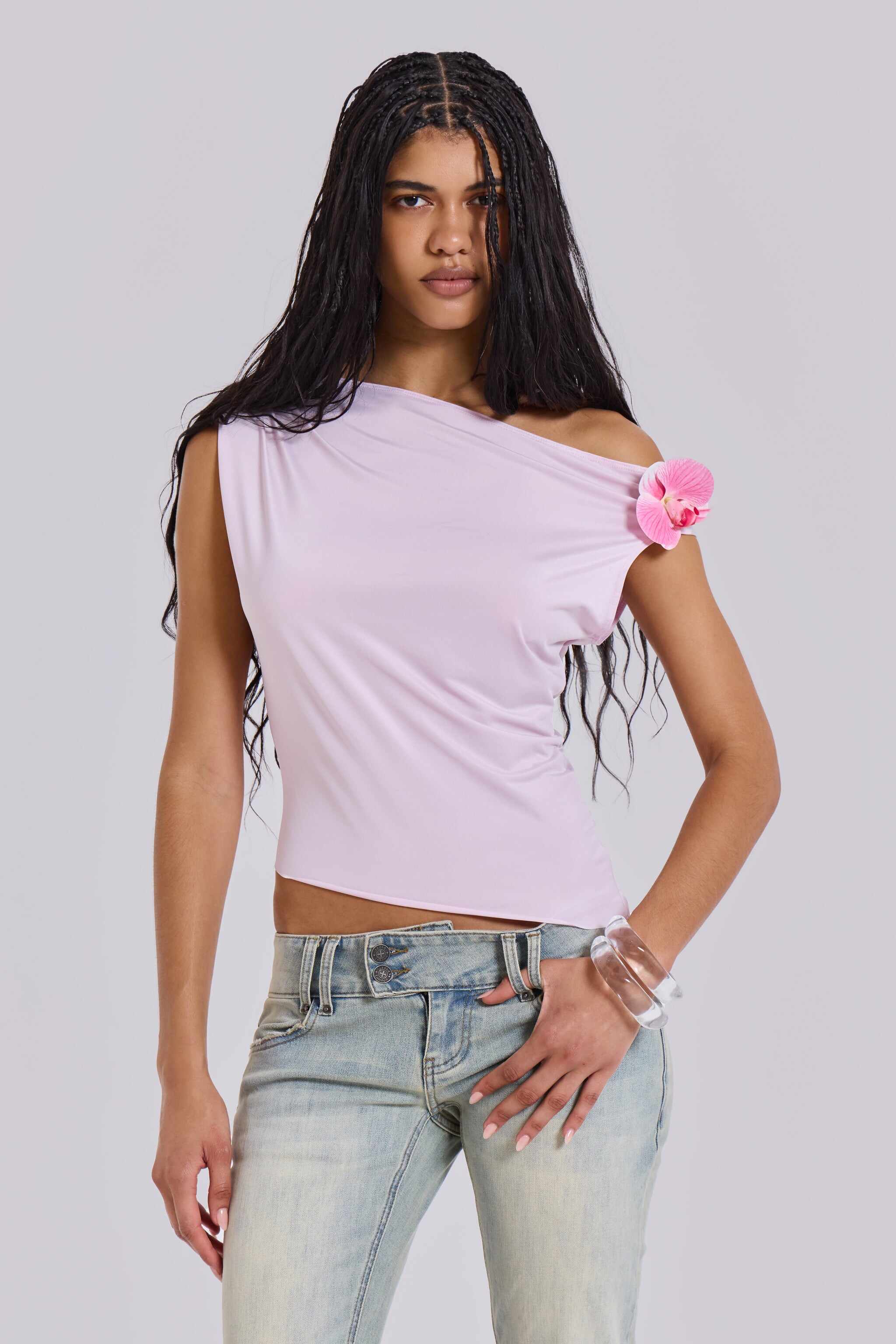 Dare To Drape In Pink With Flower Detail