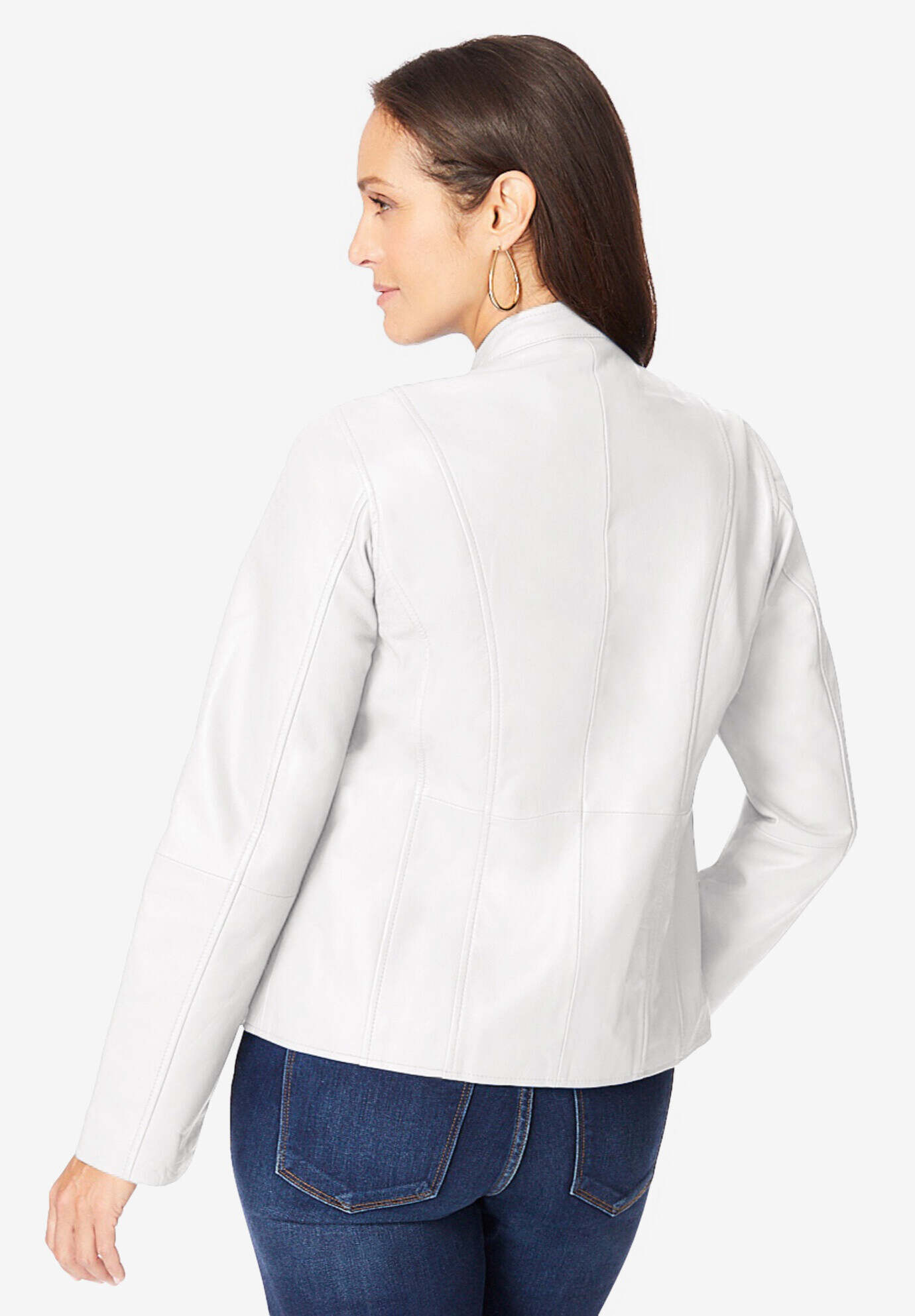 Zip Front Leather Jacket