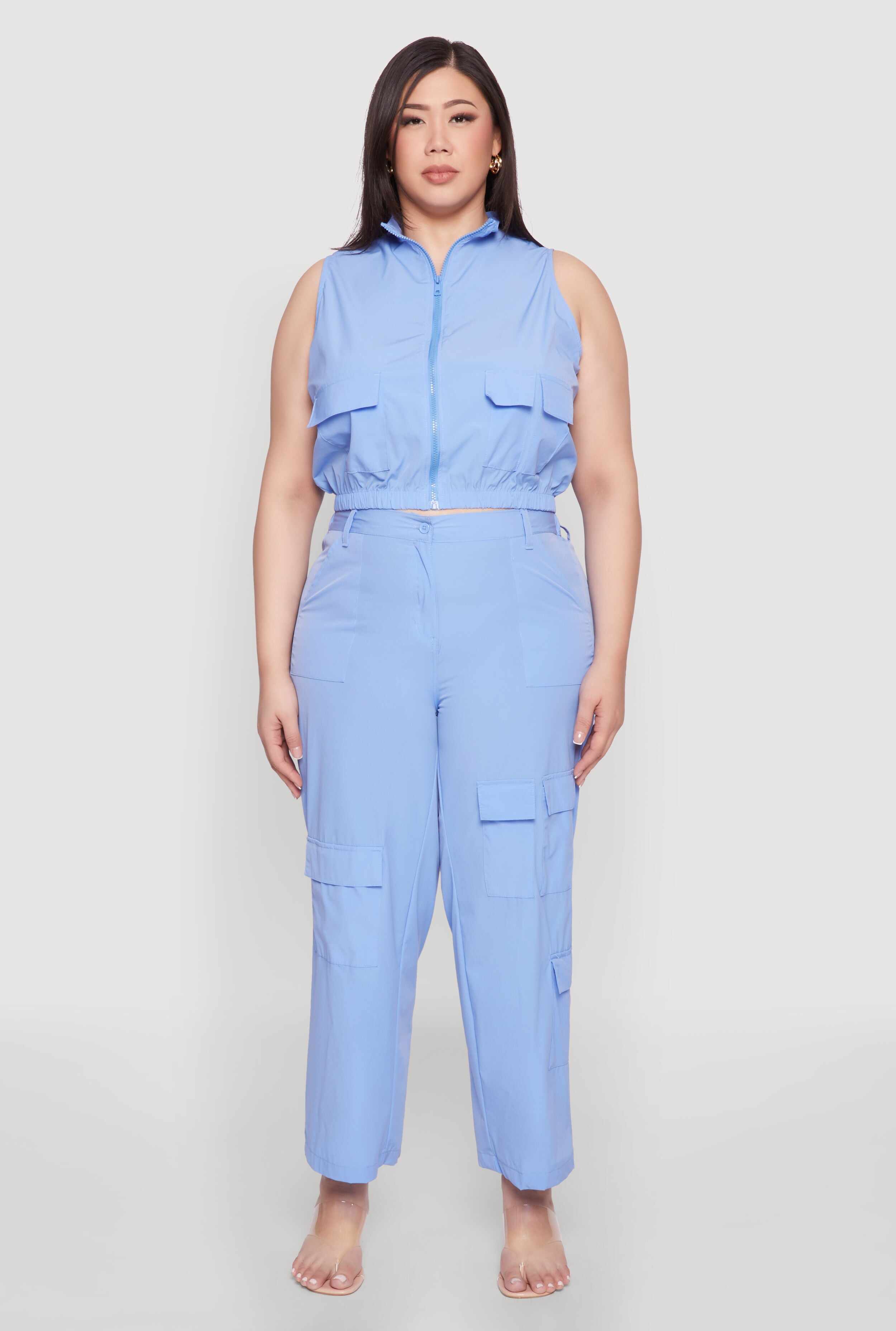 Plus Size Wide Leg Cargo Pants