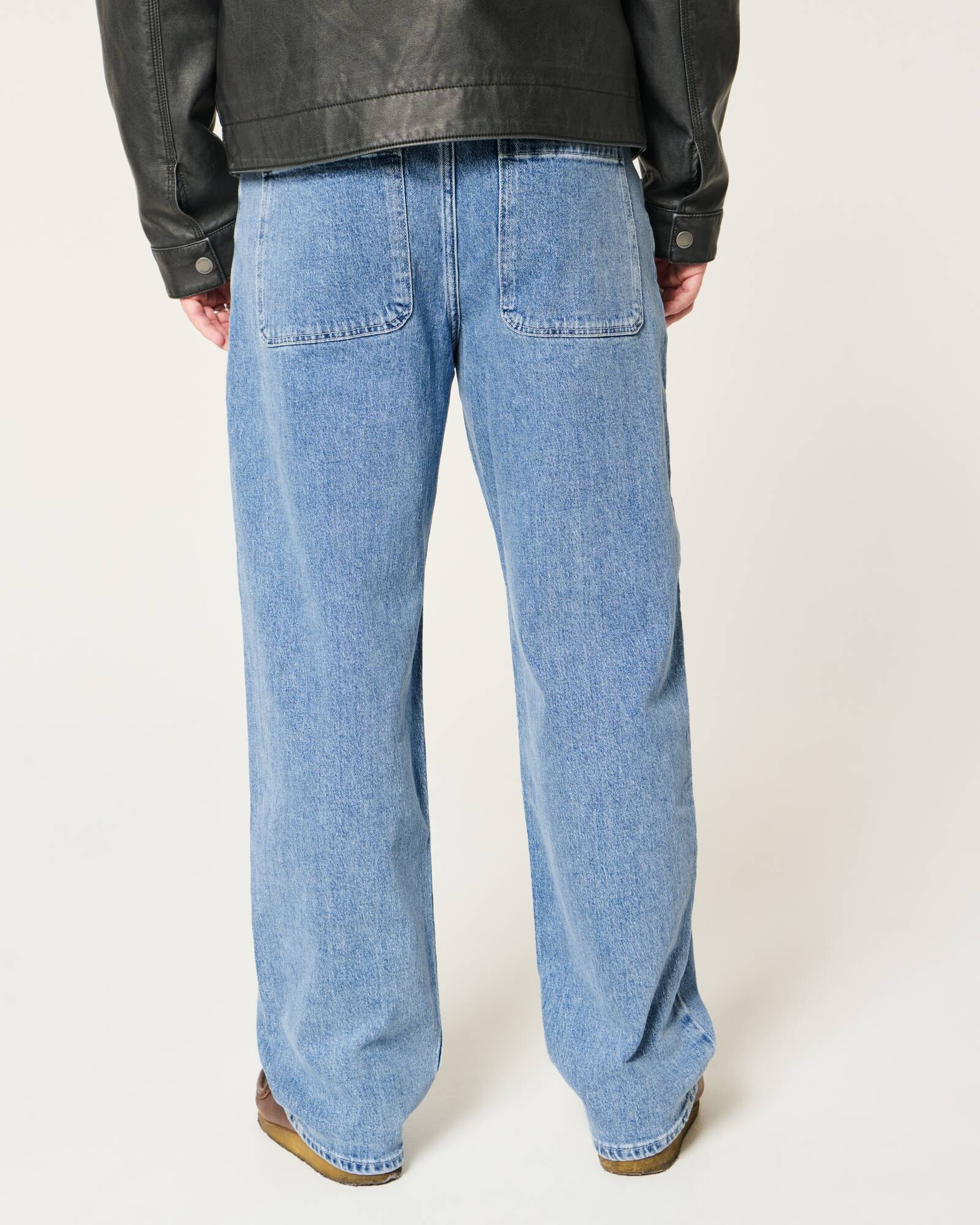 Railroad Stripe Baggy Painter Jeans