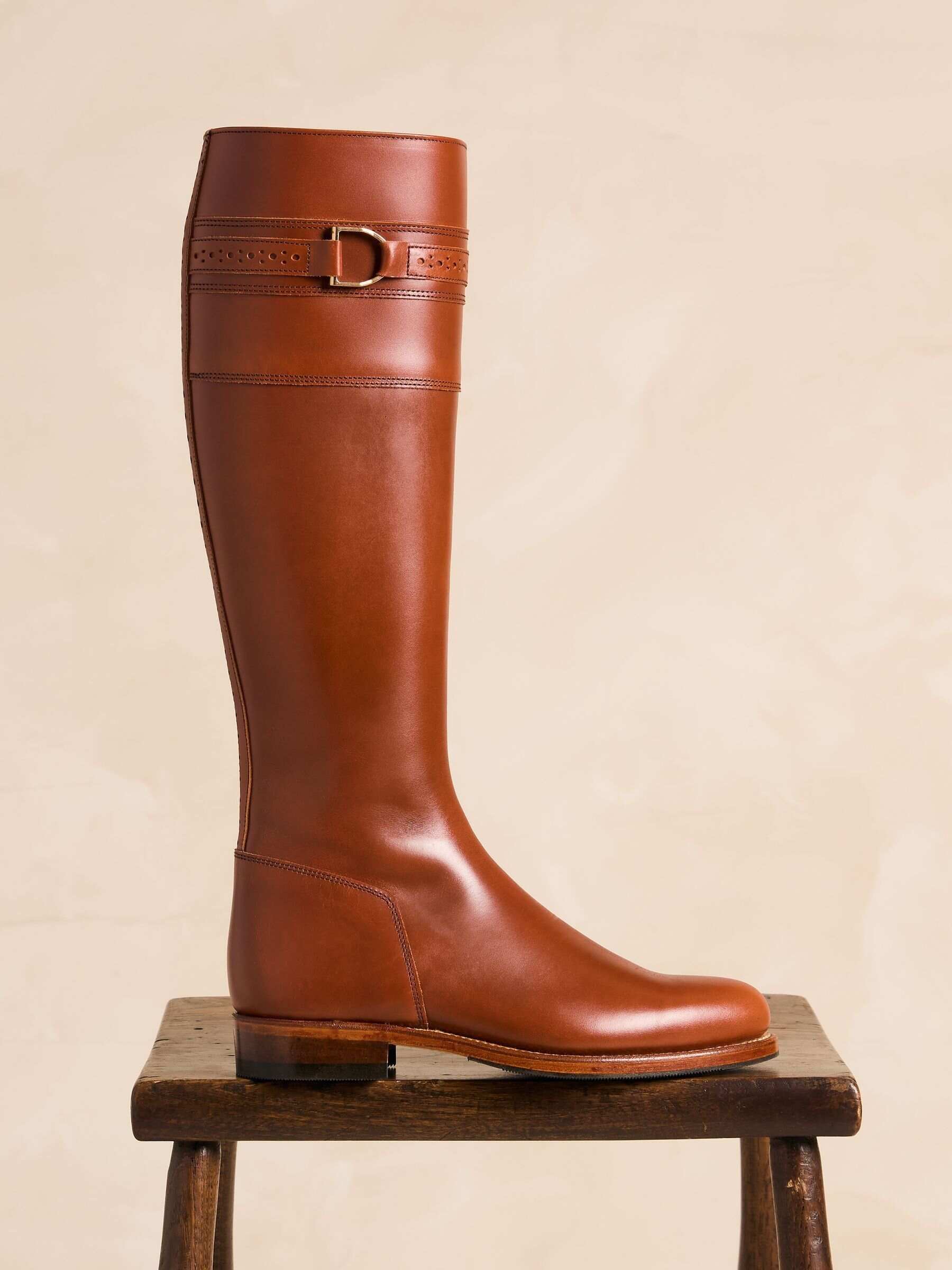 Joules X Spanish Boot Co. Chestnut Brown Leather Boots