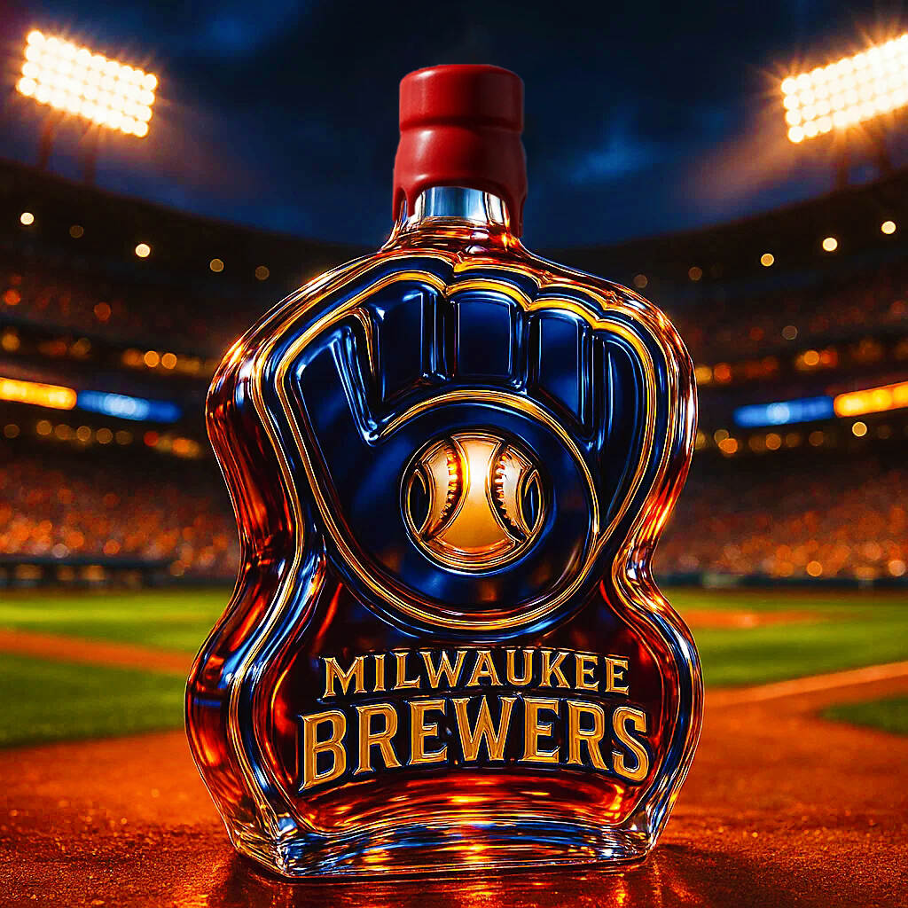 Milwaukee Brewers Whiskey Bottle