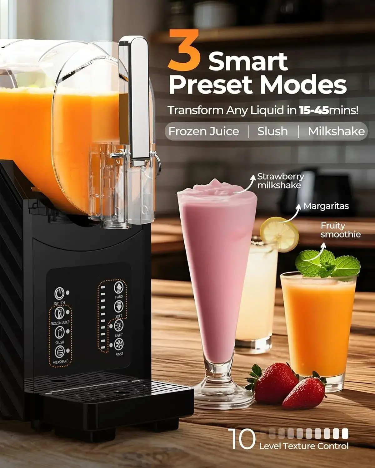 Slushie Machine with Self-Cleaning, 3 Preset Programs Slushie Maker, Professional Slushy Machine for Home, No Ice Needed Frozen Drink Maker for Margaritas & Milkshakes Smoothie
