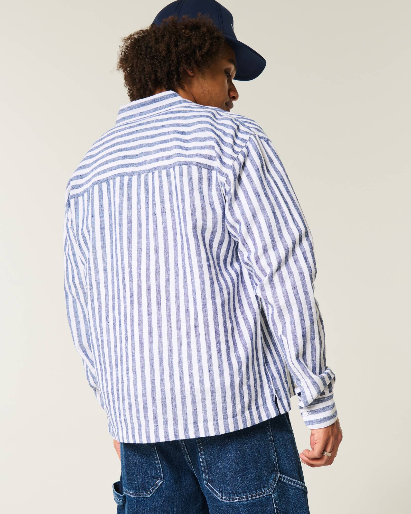 Linen-Blend Button-Through Shirt