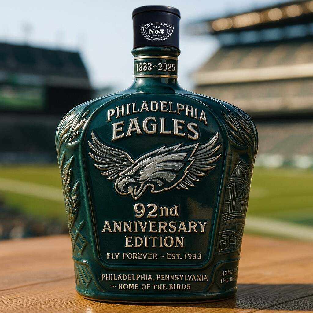 Philadelphia Eagles 92nd Anniversary Whiskey Bottle