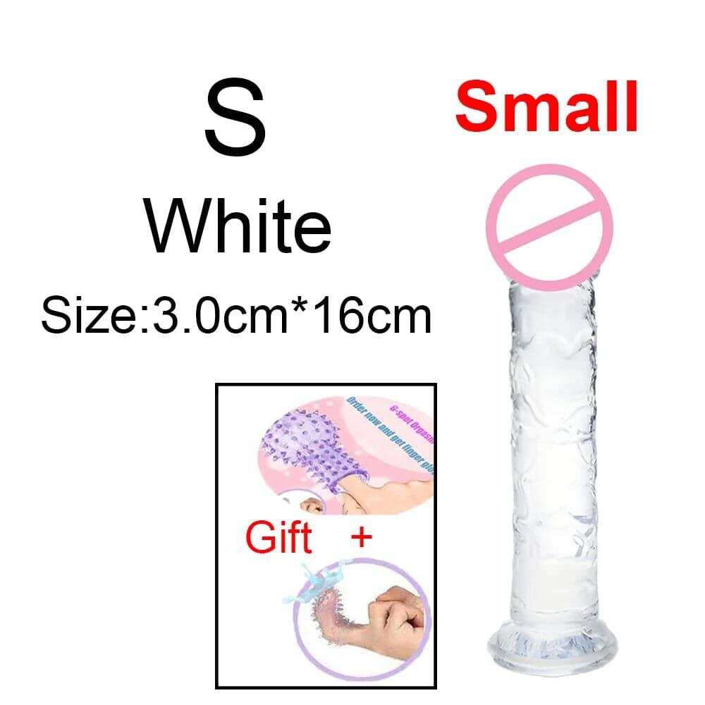 Transparent Jelly Dildo – Large Suction Cup Dildo in 5 Colors for Anal & Vaginal Play