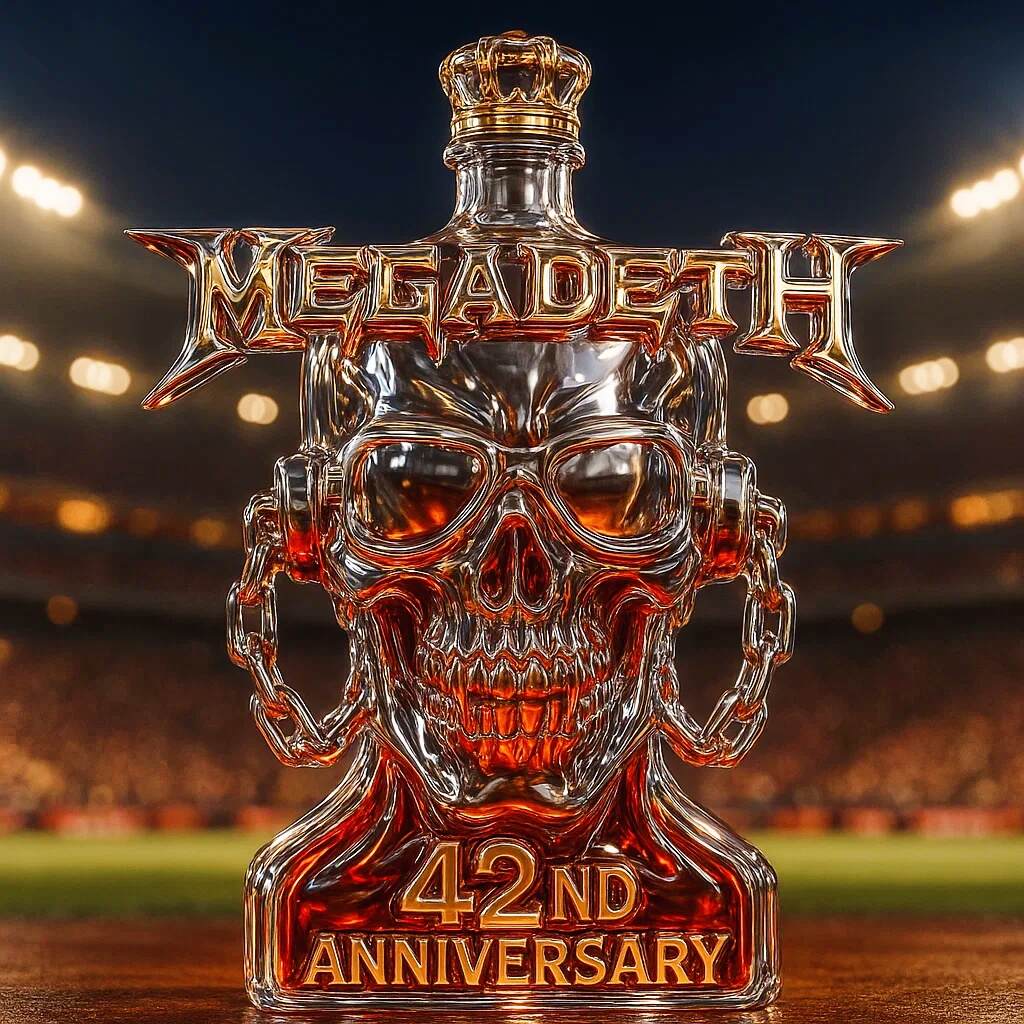 Megadeth 42nd Anniversary Whiskey Bottle