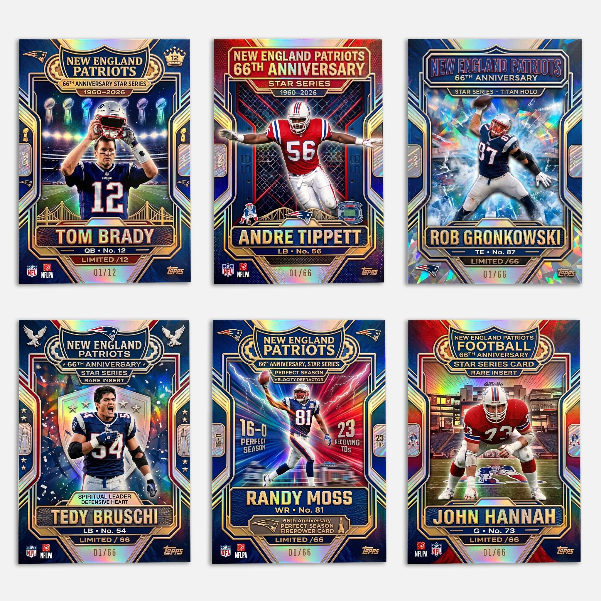 🏈New England Patriots 66th Anniversary Cards