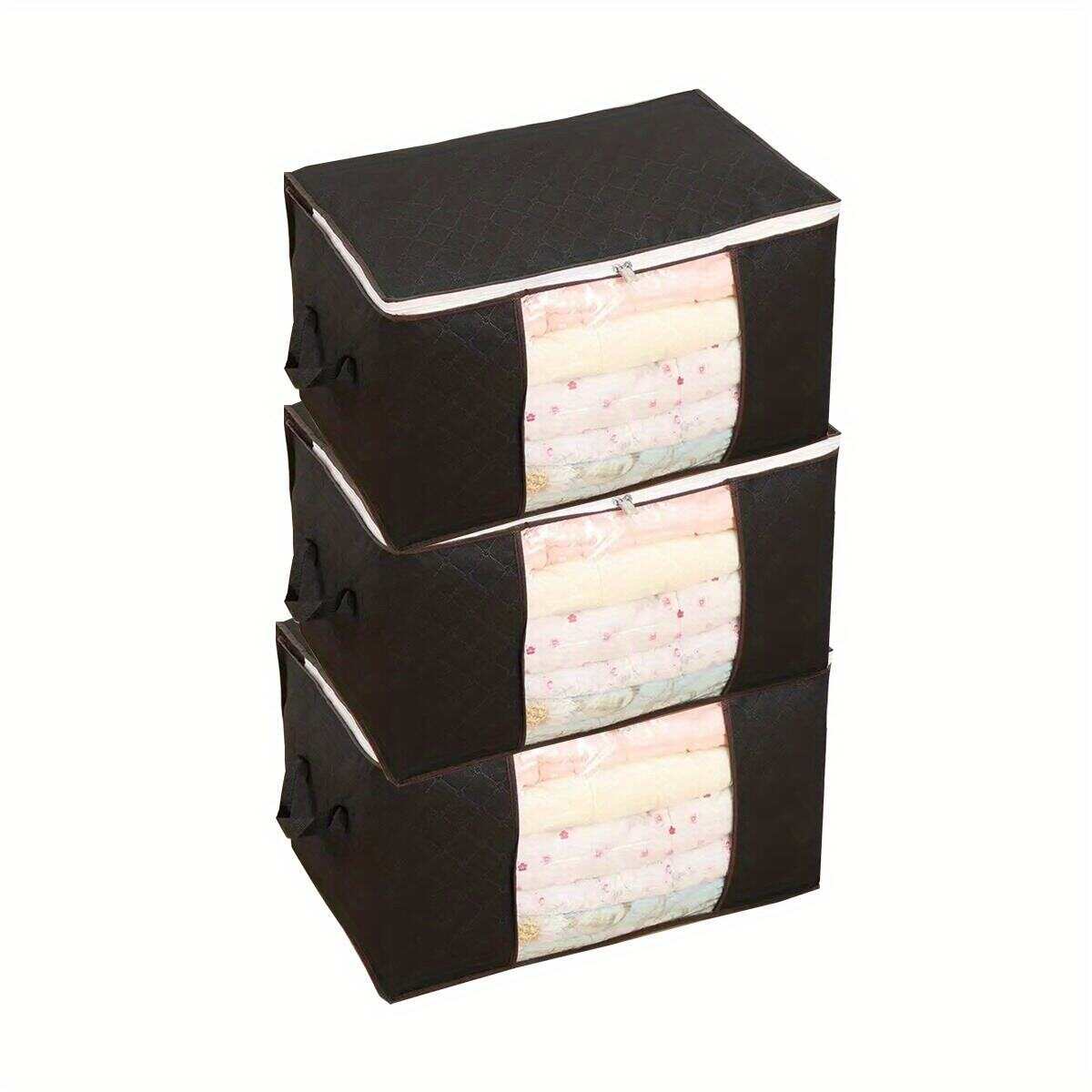 90L Large Storage Bags, 3 Pack Closet Organizers And Storage, Clothes Foldable Storage Bins With Reinforced Handles, Storage Containers For Clothing, Blanket, Comforters, Toys, Bedding, Grey