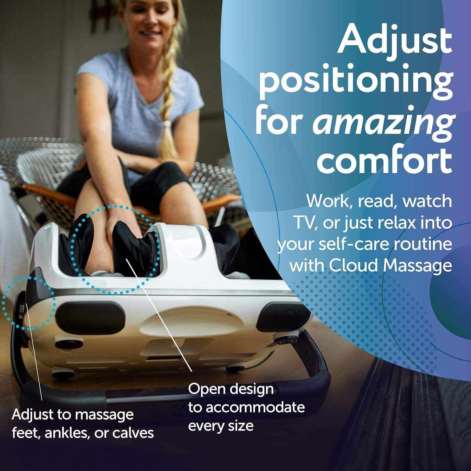 Cloud Massage Shiatsu Foot Massager for Circulation and Pain Relief - Foot Massager Machine for Relaxation, Plantar Fasciitis Relief, Neuropathy, Heat Therapy - FSA/HSA Eligible (White - No Remote)