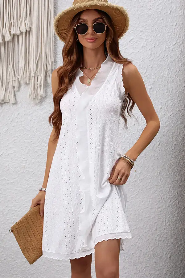 Solid Color Sleeveless Casual Dress