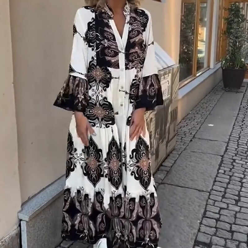 Women's Elegant Printed Loose Flowy Dresses