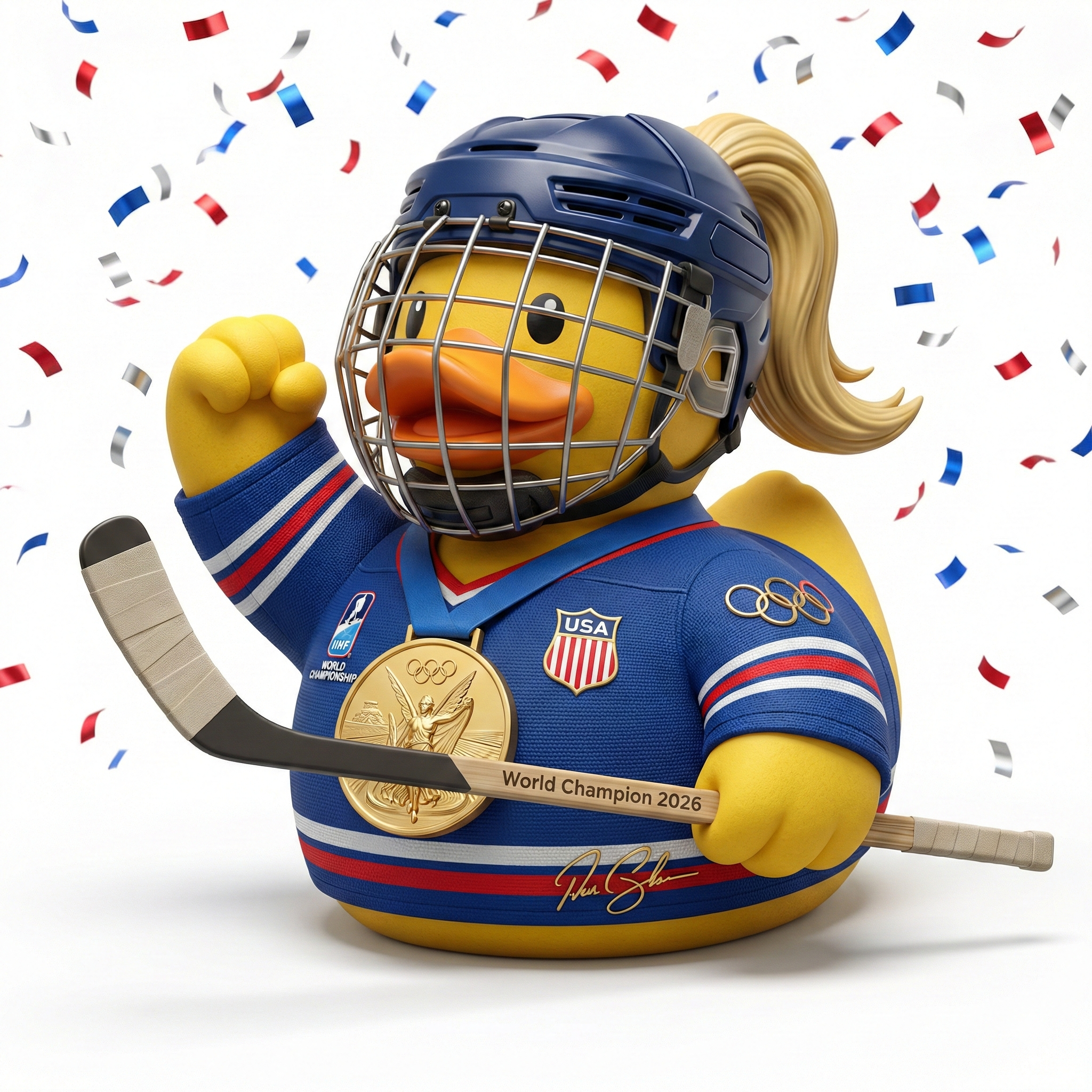 World Champion 2026 – Ice Hockey Victory Duck