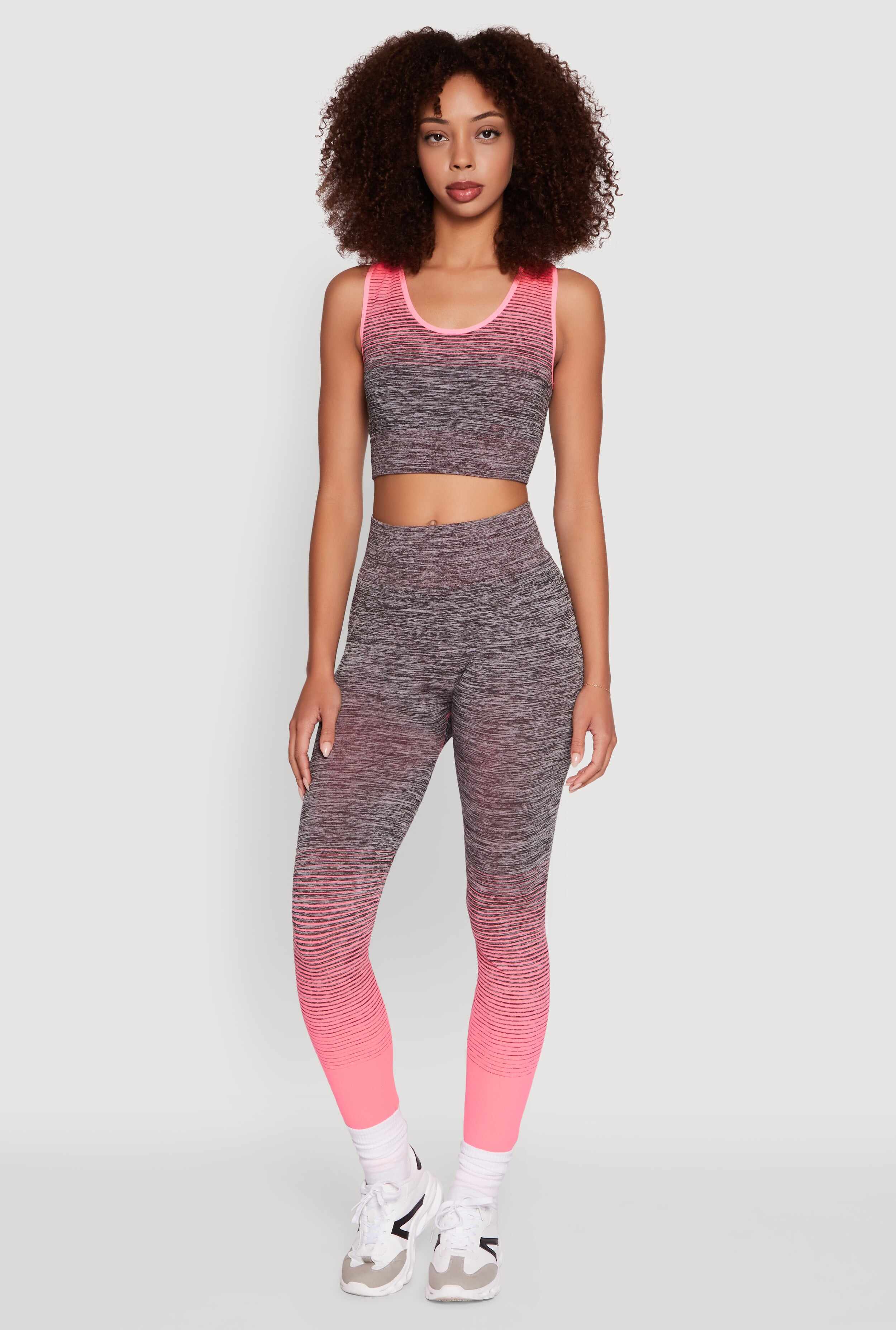 Trendy Marled Ombre Cropped Tank Top