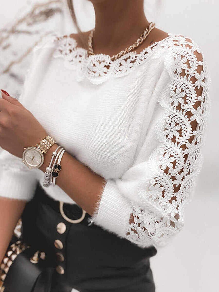 🔥Summer Arrivals🌟Women's Lace-trimmed Knit Top