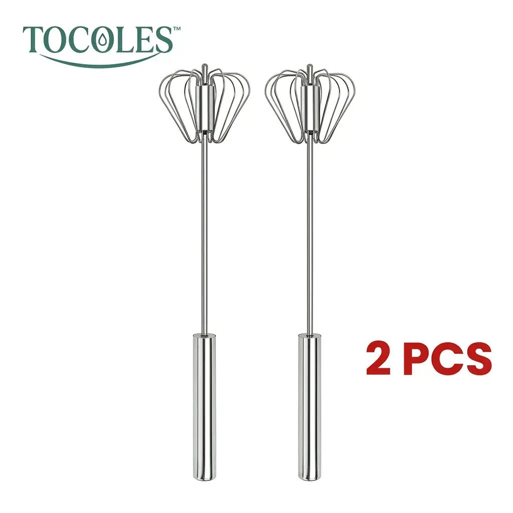 Stainless Steel Hand-Push Rotary Whisk - Versatile Kitchen Tool