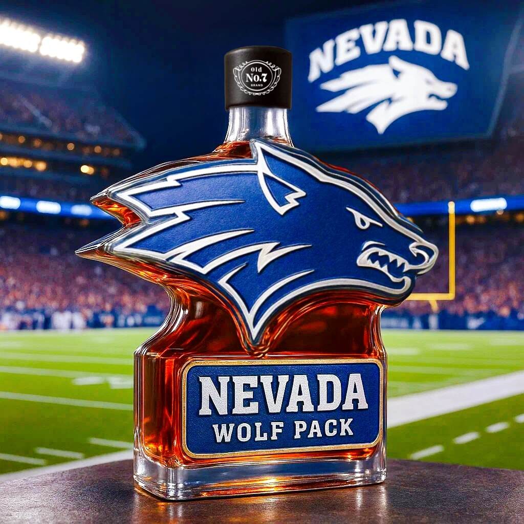 Nevada Wolf Pack Whiskey Bottle