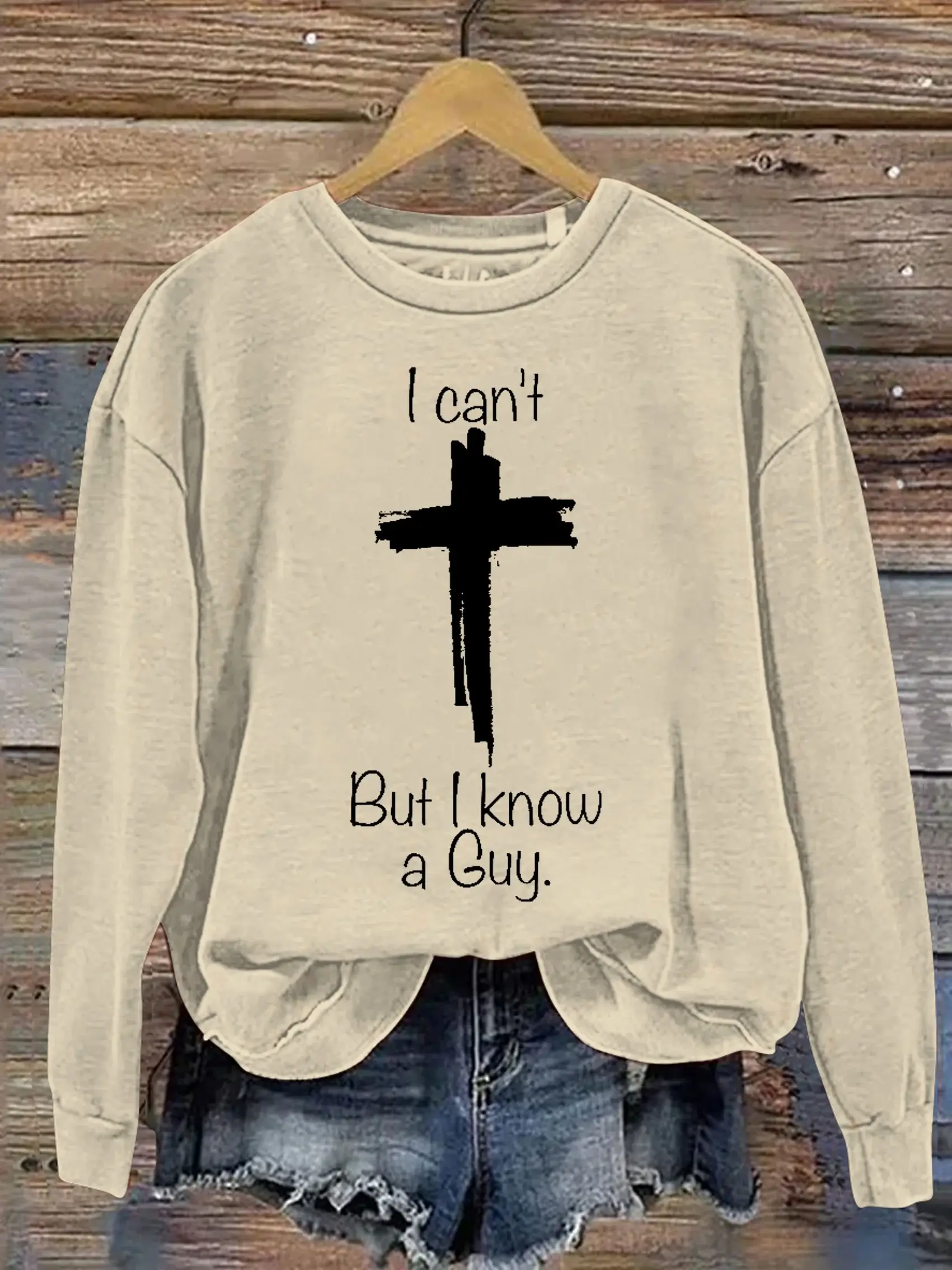 Unisex Women's Men's I Can't But I Know A Guy Verse Religious Faith Outfit Church Christian Print Casual Hoodie