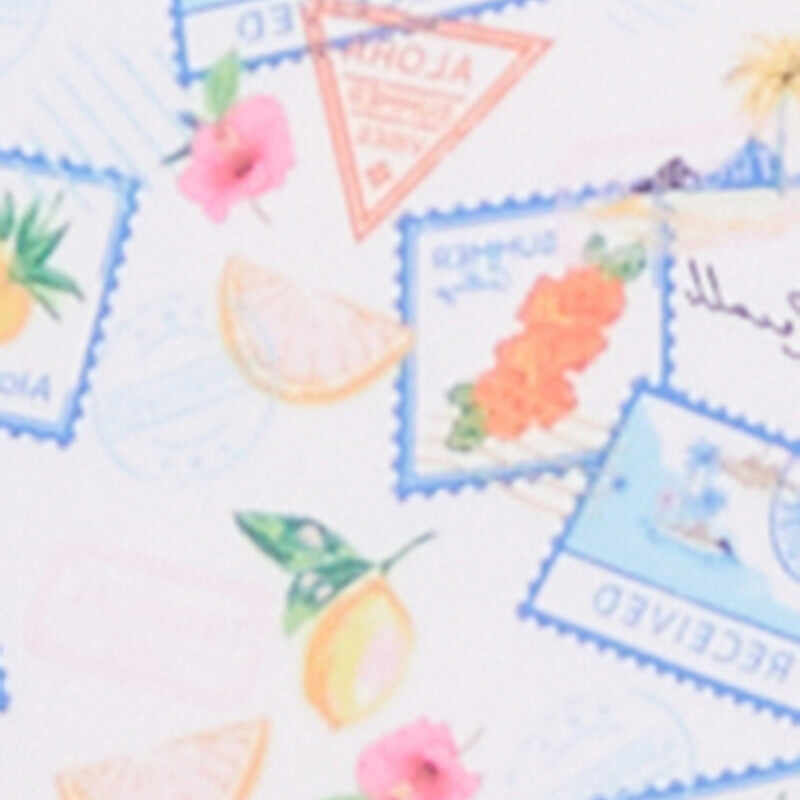 Plus Size Tropical Stamp Print One Piece Swimsuit