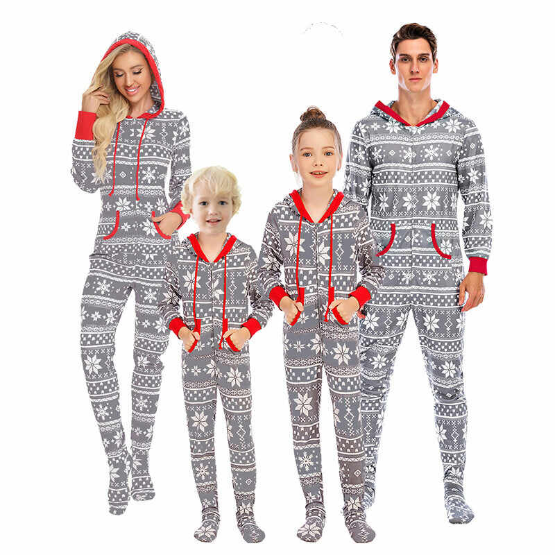 Family Christmas Matching One-Piece Pullover Pajama Set