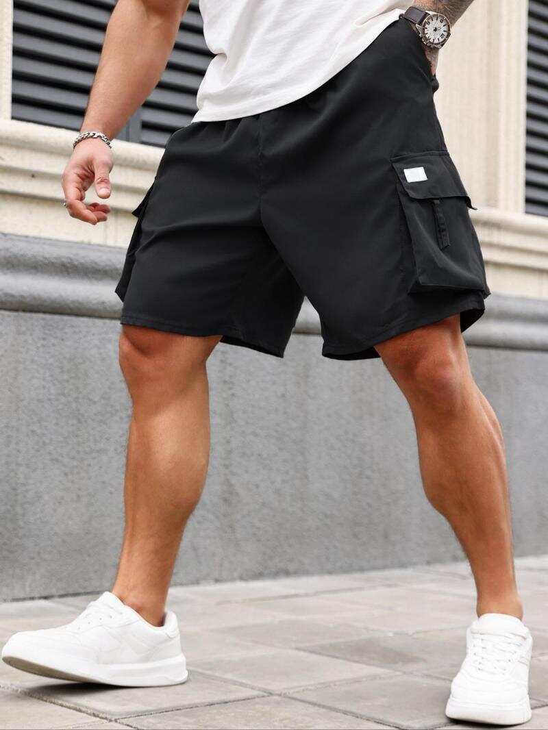 🔥Men's 8-Pack Plus Size Solid Flap Pocket Cargo Shorts